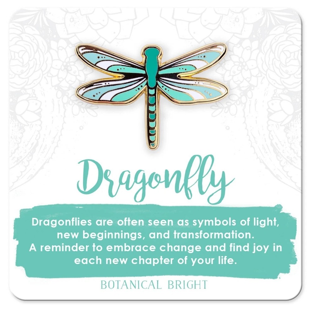 Dragonfly Enamel Pin - Gold Plated Nature Jewelry - Garden, Insect, & Bug Brooch